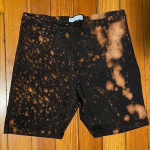 Bleach dyed biker shorts